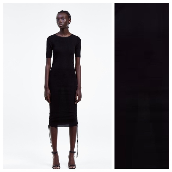Zara Dresses & Skirts - NWOT. Zara Black Midi Dress. Size M.